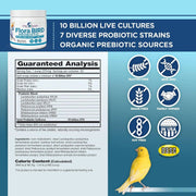 Vital Planet Flora Bird Probiotic Powder, 10 Billion CFU, 7 Strains