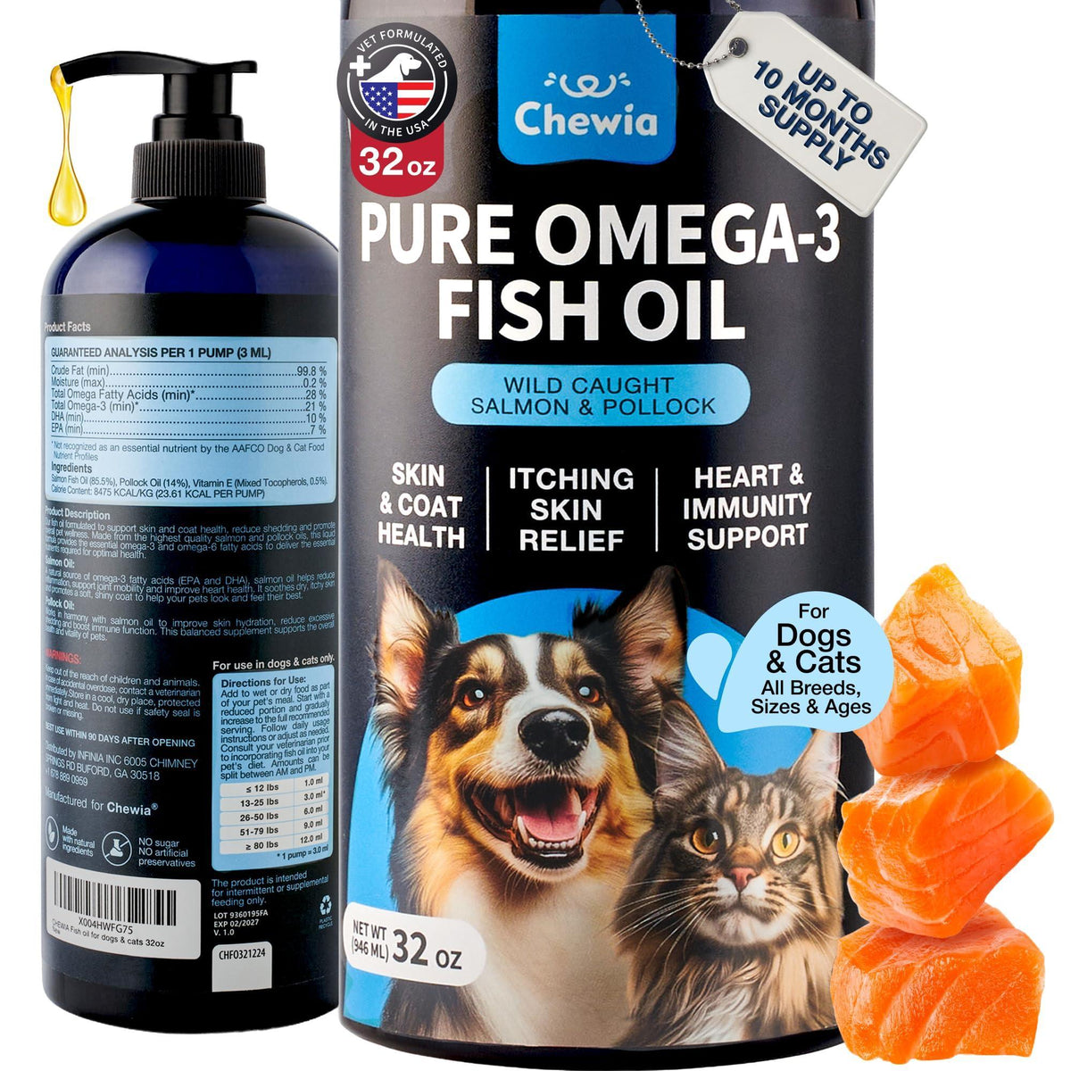 Omega 3-6-9 Fish Oil for Dogs & Cats – Salmon & Pollock