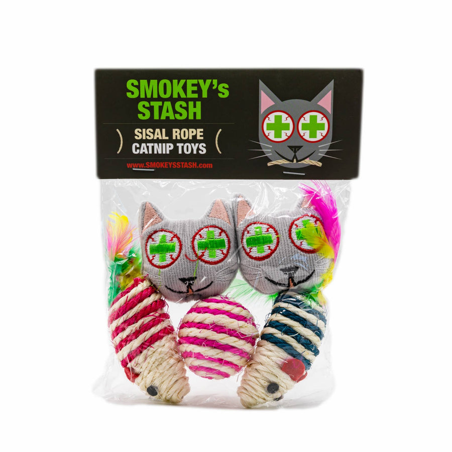 Smokey's Stash Catnip & Sisal Mouse Toy Set by Smokey's Stash
