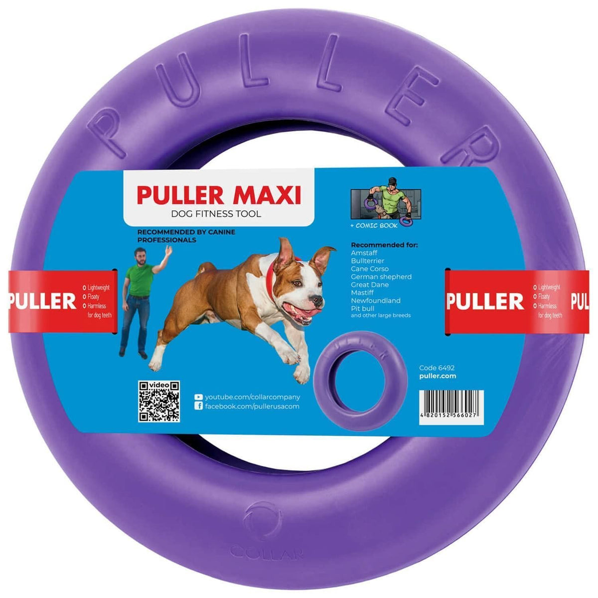 Dog Ring Fetch & Tug Toy – Large, Purple