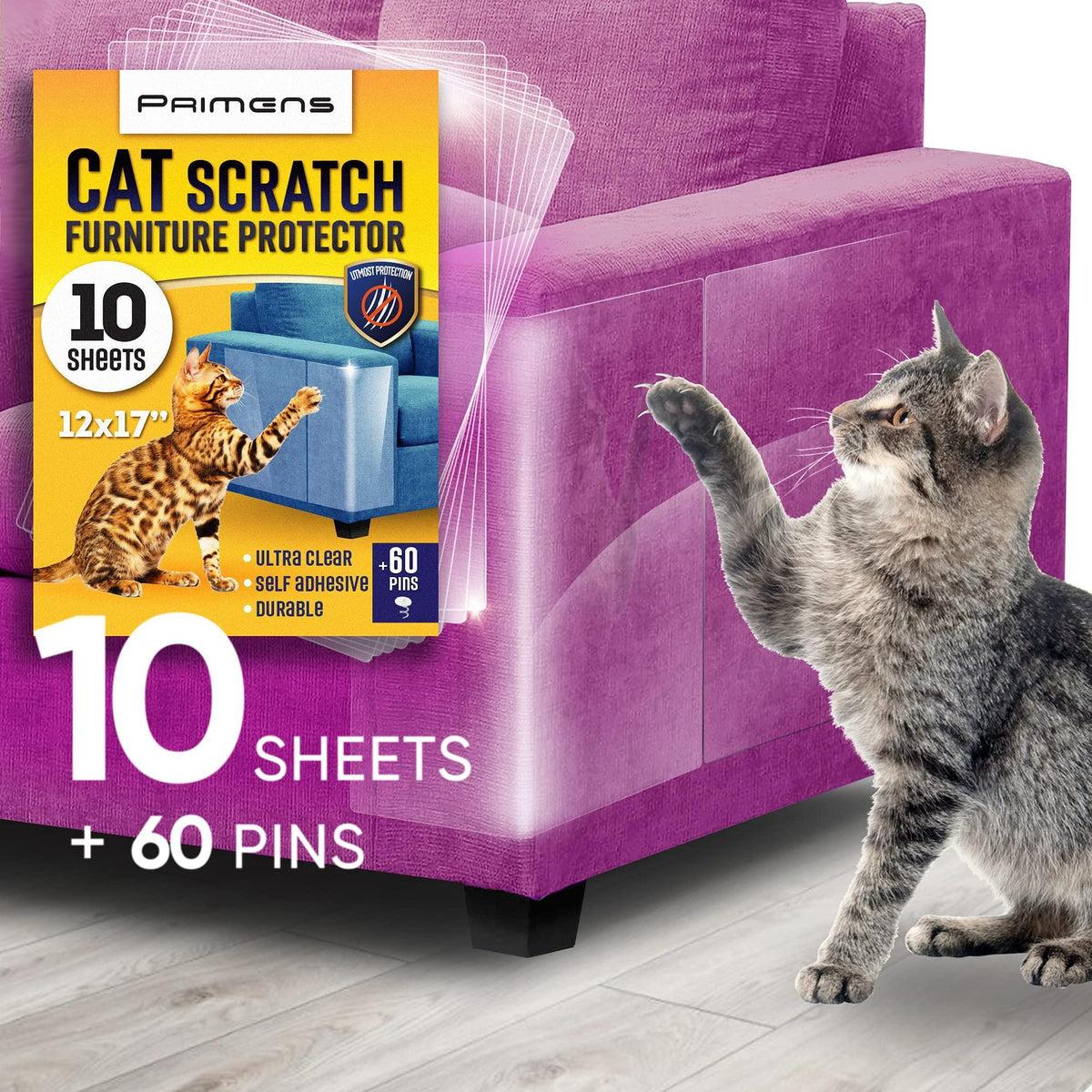 Cat Scratch Furniture Protectors – 10 XL Sheets