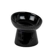 PARK LIFE DESIGNS Fluted Tilt Ceramic Cat Dish – Ideal For Food Or Water