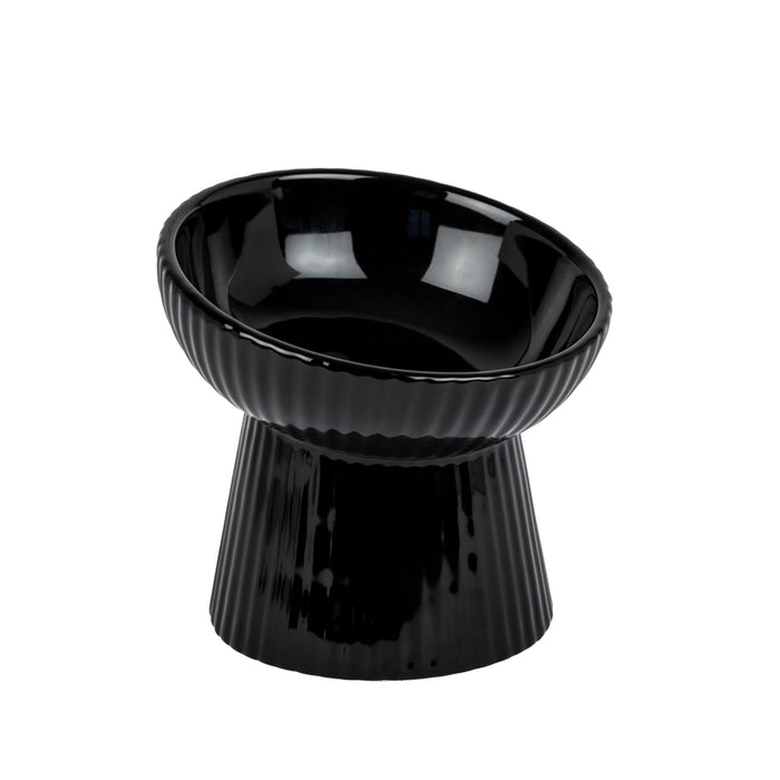 Park Life Designs Fluted Tilt Ceramic Cat Dish