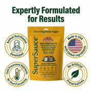 SuperSauce 12-In-1 Multifunctional Probiotic Kibble Topper Powder for Dogs — 60 Scoops, 12.7 oz. (360g)