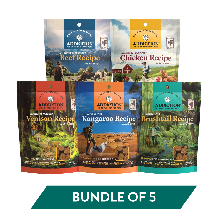 Addiction Meaty Bites Dog Treats Variety Bundle