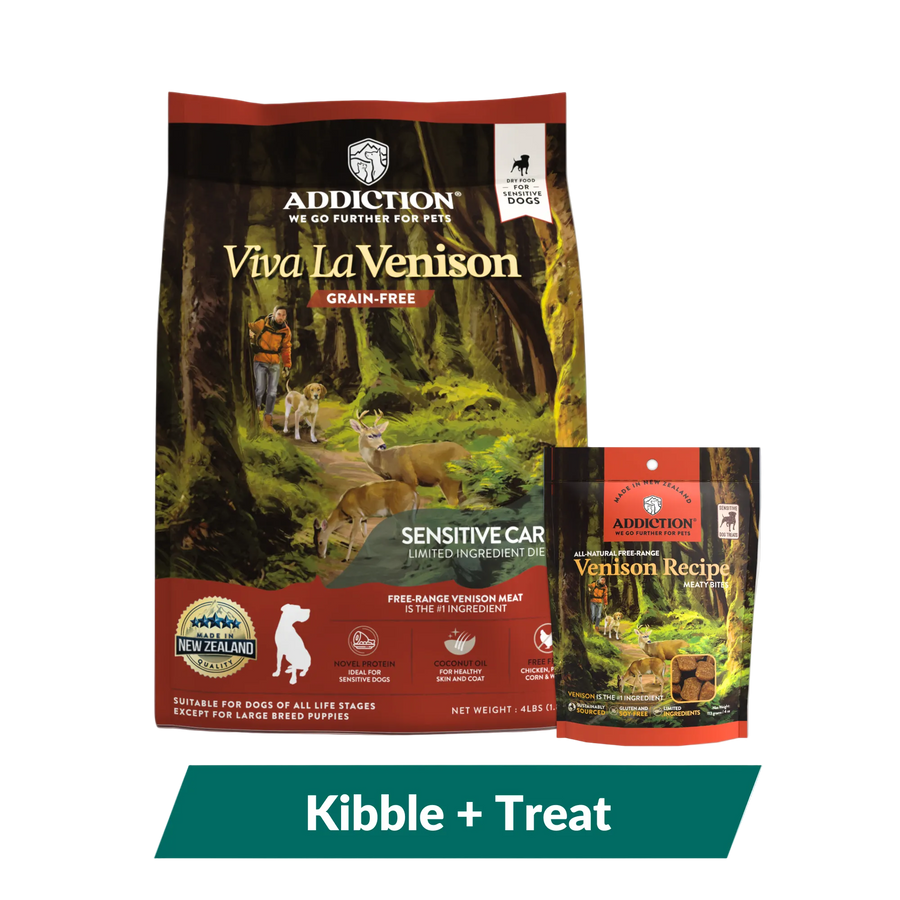 Addiction Viva La Venison Dog Food & Treats Bundle