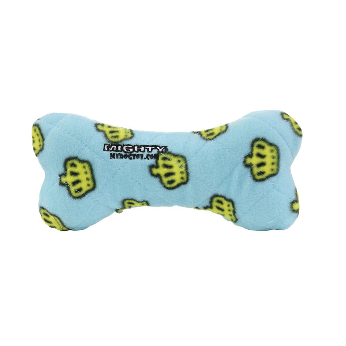 Mighty Bone- Medium Blue Squeaky Dog Toy, No Stuffing
