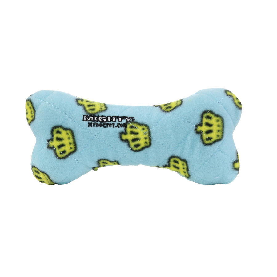 Mighty Bone- Medium Blue Squeaky Dog Toy, No Stuffing by Mighty - dog toy