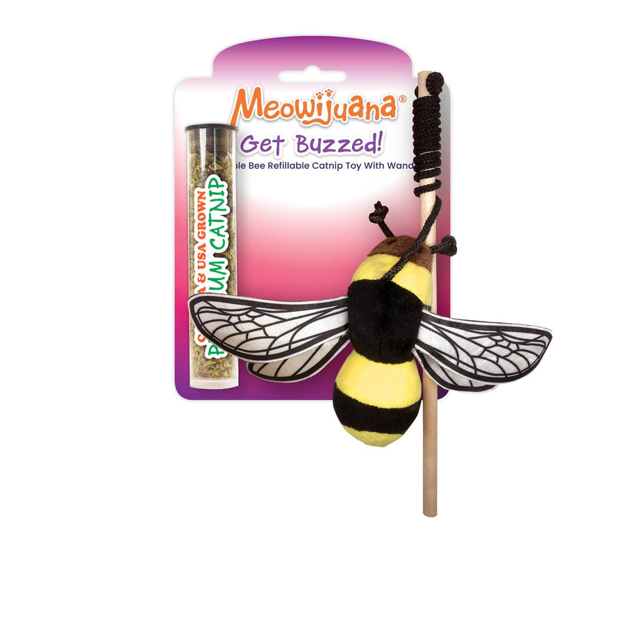 Meowijuana Get Buzzed Bee with Wand Cat Toy by Meowijuana - cat treat