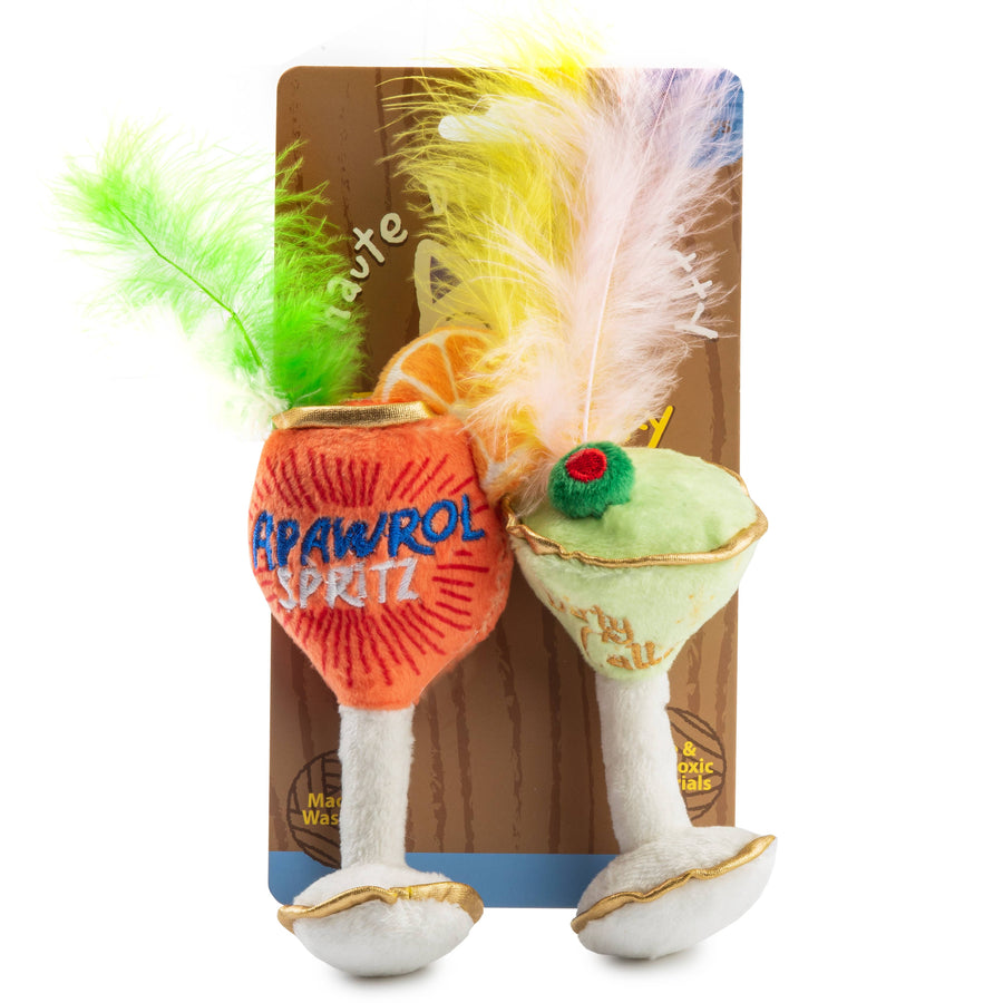 Haute Diggity Dog Kitty Cocktails Catnip Toys with Feathers by Haute Diggity Dog - dog toy