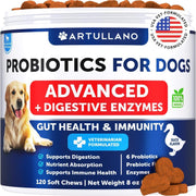 Artullano Advanced Probiotics & Digestive Enzymes for Dogs – 120 Soft Chews