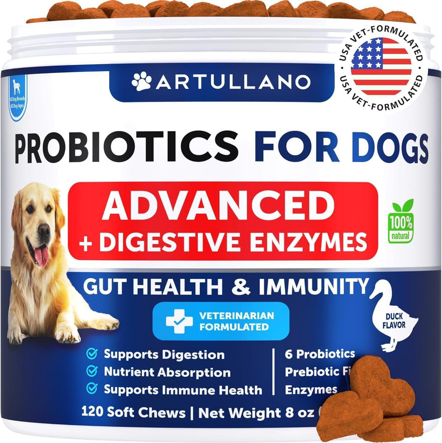 Artullano Advanced Probiotics & Digestive Enzymes for Dogs – 120 Soft Chews