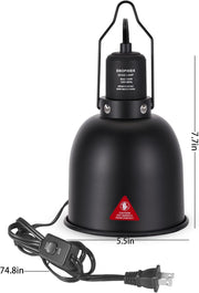 DXOPHIEX Reptile Heat Lamp Fixture Deep Dome Basking Light 5 Options