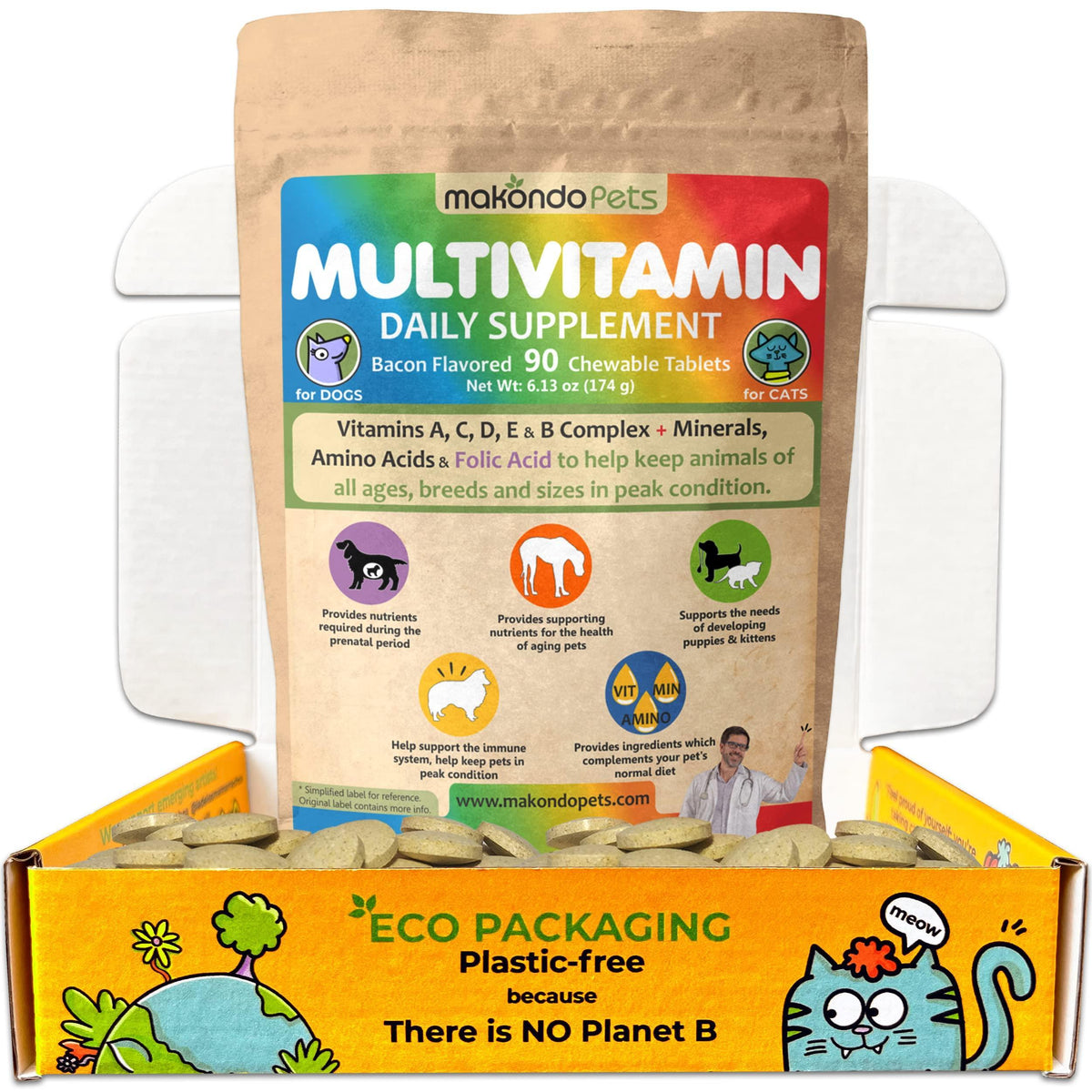 Prenatal Multivitamin for Dogs & Cats – Folic Acid & Minerals