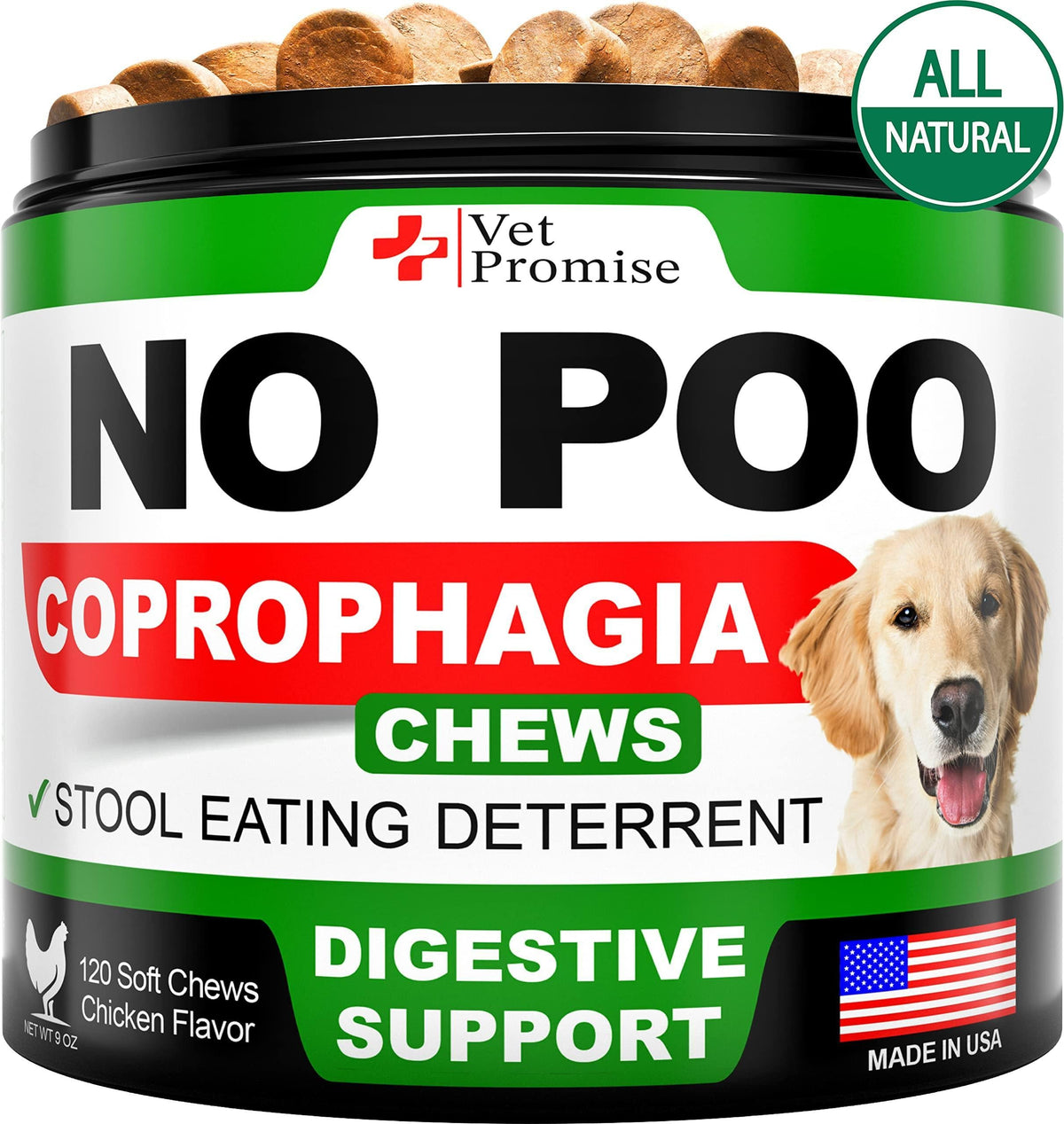 Coprophagia Support Chews for Dogs – 120 Count