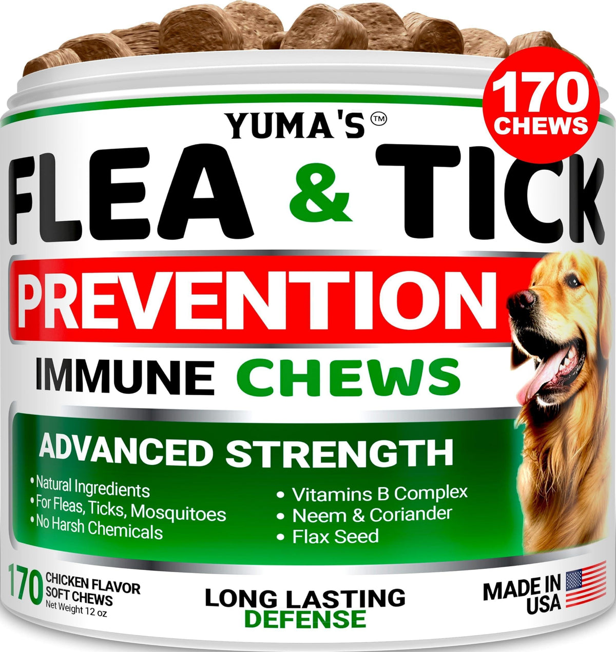 Yuma's Flea & Tick Chews for Dogs 170 Count Oral All Breeds & Ages