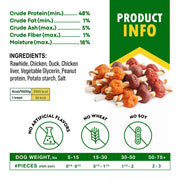 Beloved Pets Chicken & Duck Rawhide Kebab Dog Chews – 10.6 oz