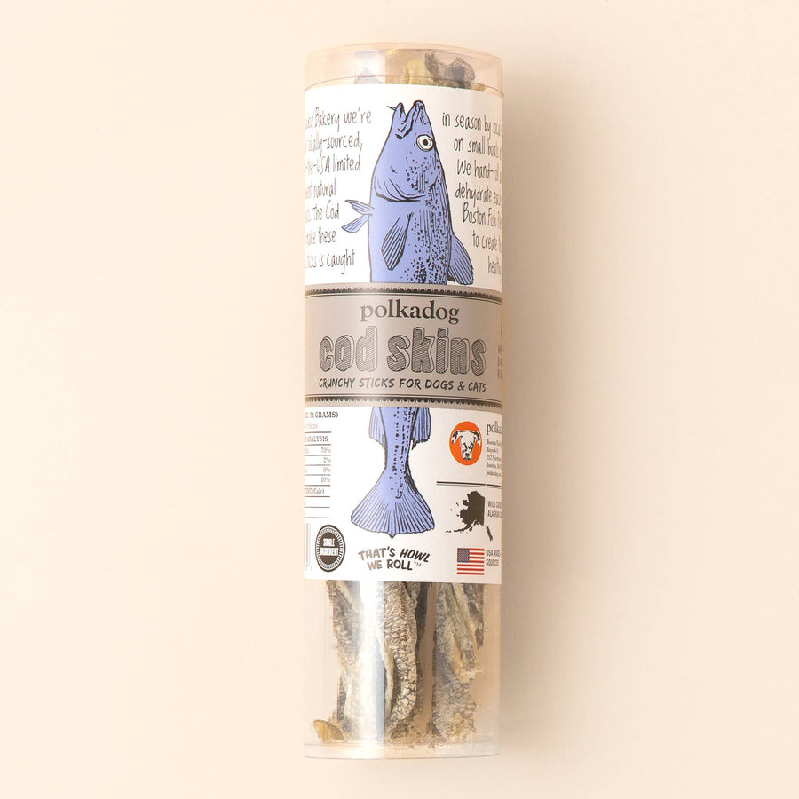 Polkadog Cod Skins Crunchy Dog and Cat Treats Tube Case of 6 by Polkadog - dog treat