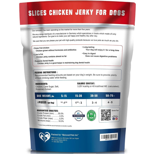 Beloved Pets Chicken Jerky Dog Treats – 24 oz