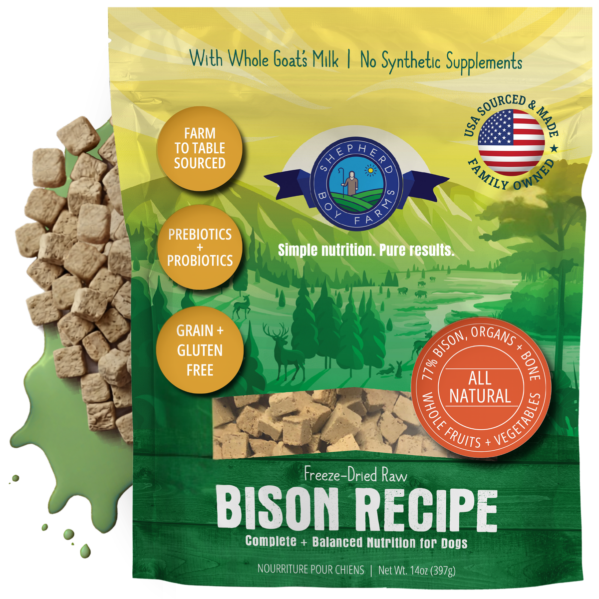 Shepherd Boy Farms Freeze-Dried Bison Recipe Dog Food