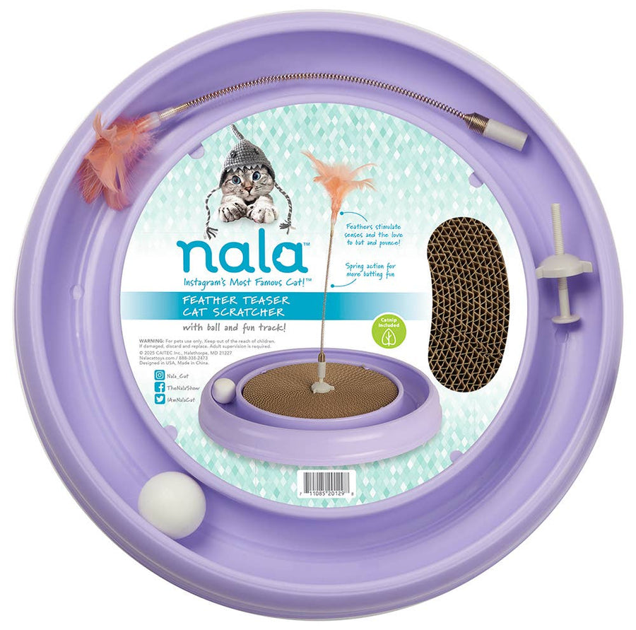 Nala Cat Scratcher with Feather Teaser Toy Cat Toy by Nala - cat toy