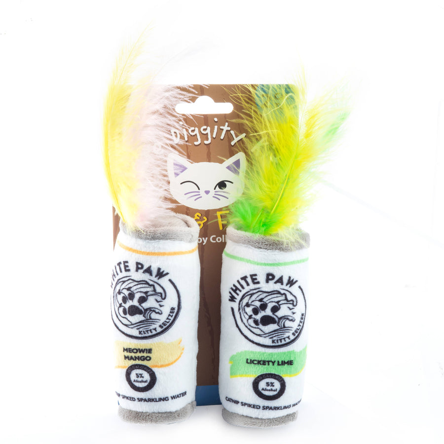 Haute Diggity Dog White Paw Catnip Toys with Feathers by Haute Diggity Dog - dog toy