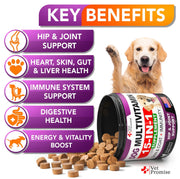 Dog Multivitamin Soft Chews with Glucosamine – 120 Count