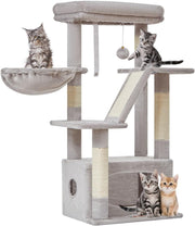 38-Inch Cat Tree for Indoor Cats | Kitten Tower with Condo, Hammock & Perch