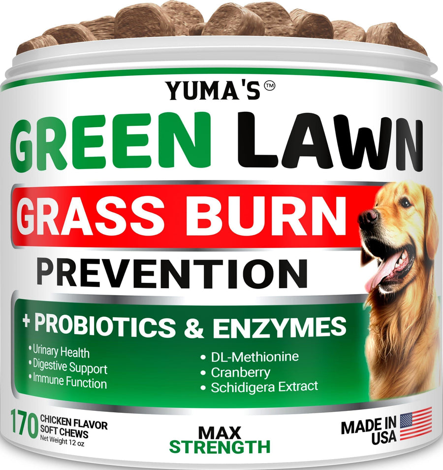 Yuma's Green Lawn Grass Burn Prevention Soft Chews for Dogs – 170 Count