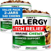Dog Allergy Relief Chews 2-Pack Itchy Skin Relief Omega-3 Fish Oil Skin & Coat