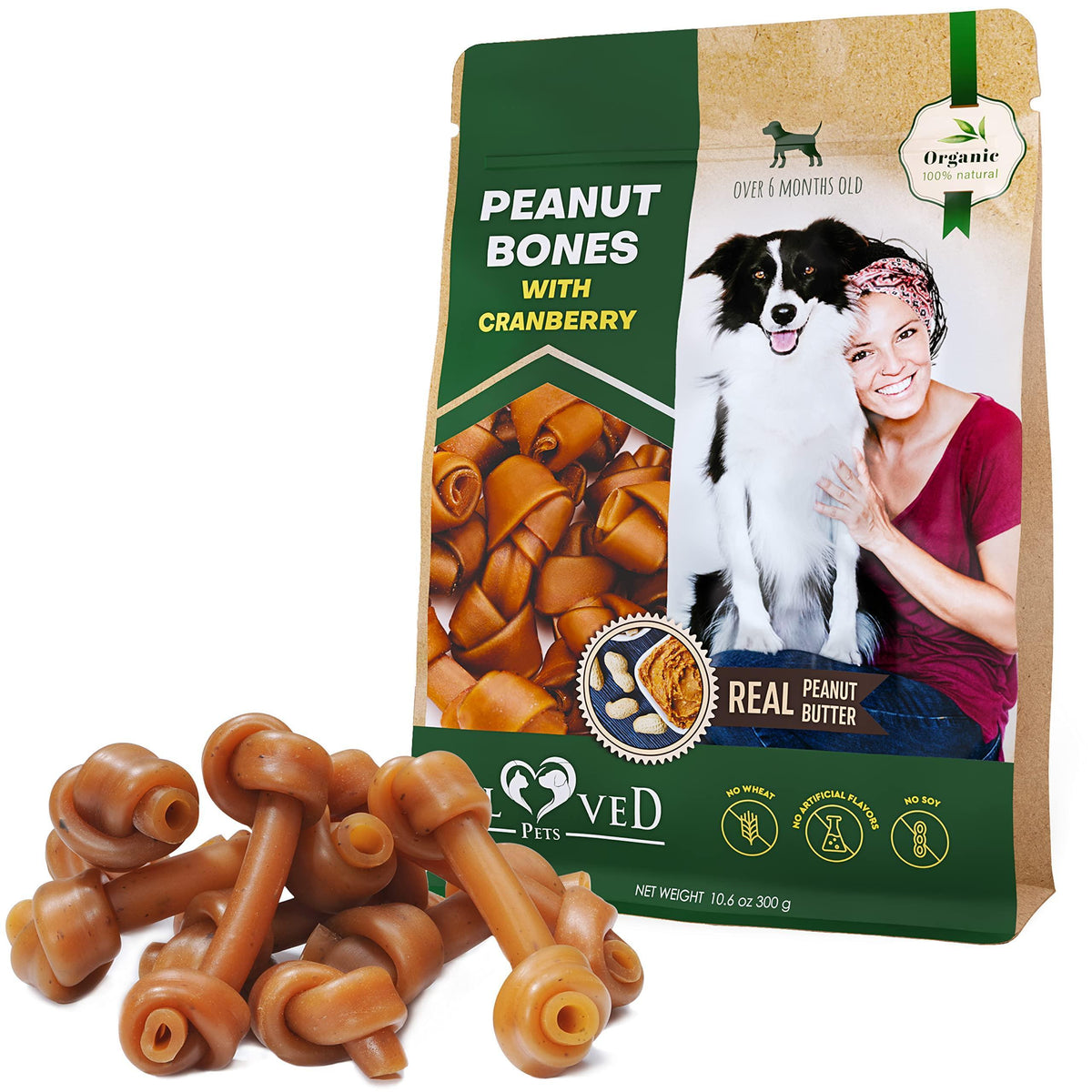 Beloved Pets Peanut Butter & Cranberry Dog Bones – 10.6 oz