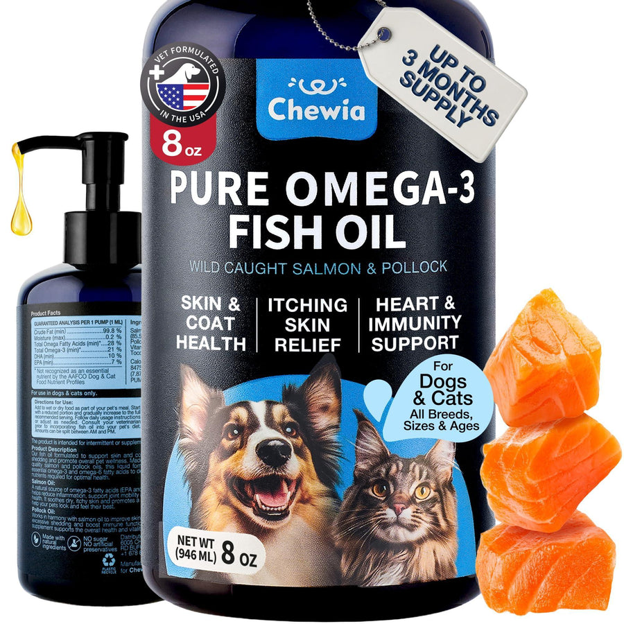 Omega-3 Salmon & Pollock Oil for Dogs & Cats – Food Topper