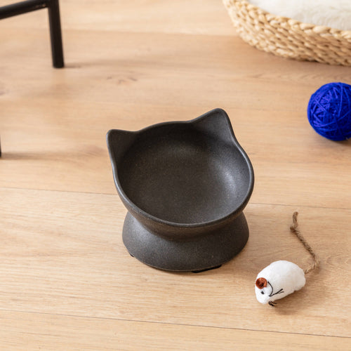 Archie Bamboo Tilt Cat Bowl – Stone Grey