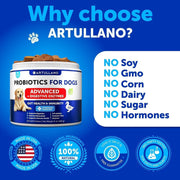 Artullano Advanced Probiotics & Digestive Enzymes for Dogs – 120 Soft Chews