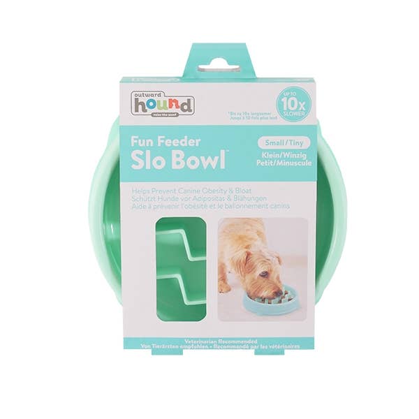 Outward Hound Fun Feeder Slo Bowl Dog Feeder Mint Small by Outward Hound - pet feeder