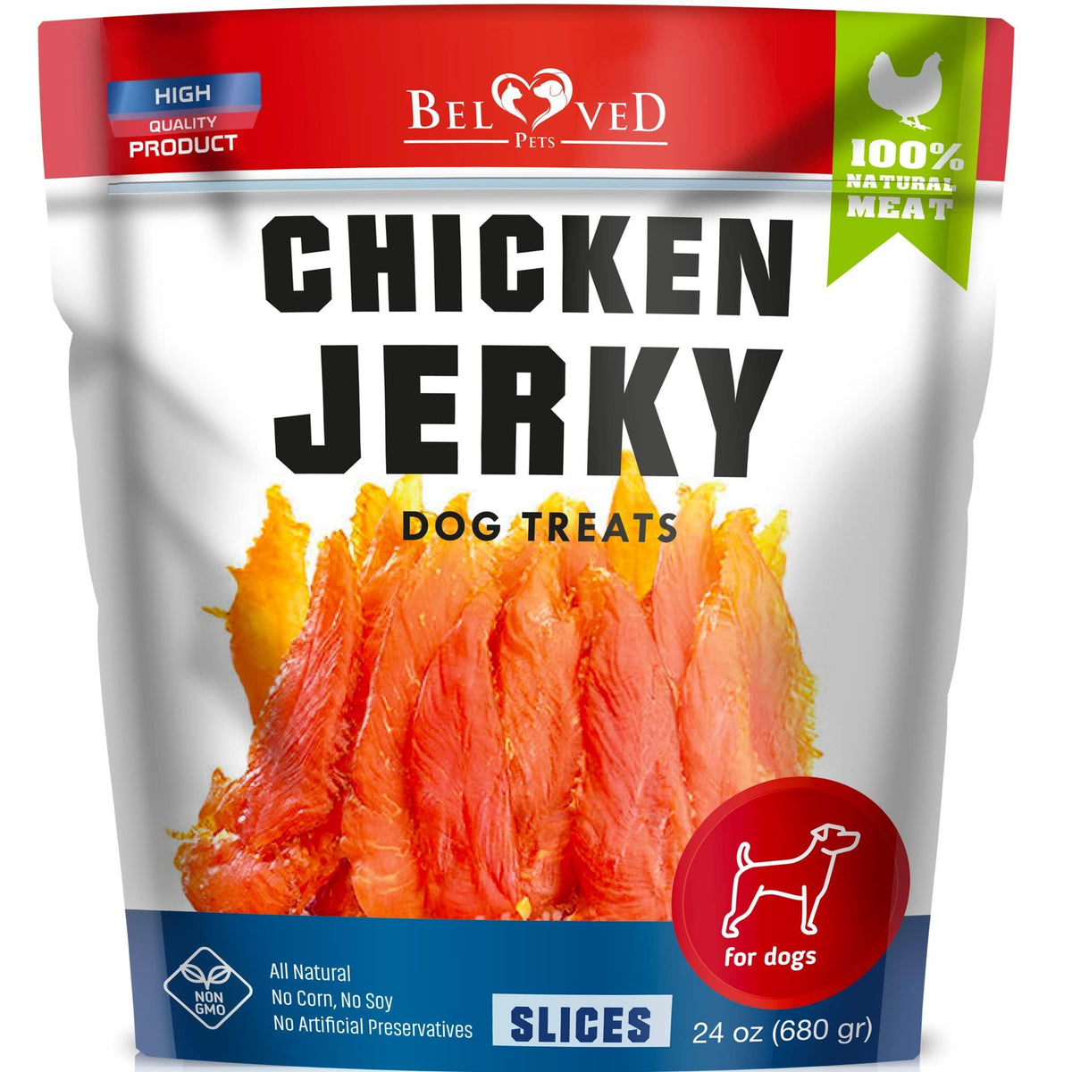 Beloved Pets Chicken Jerky Dog Treats – 24 oz
