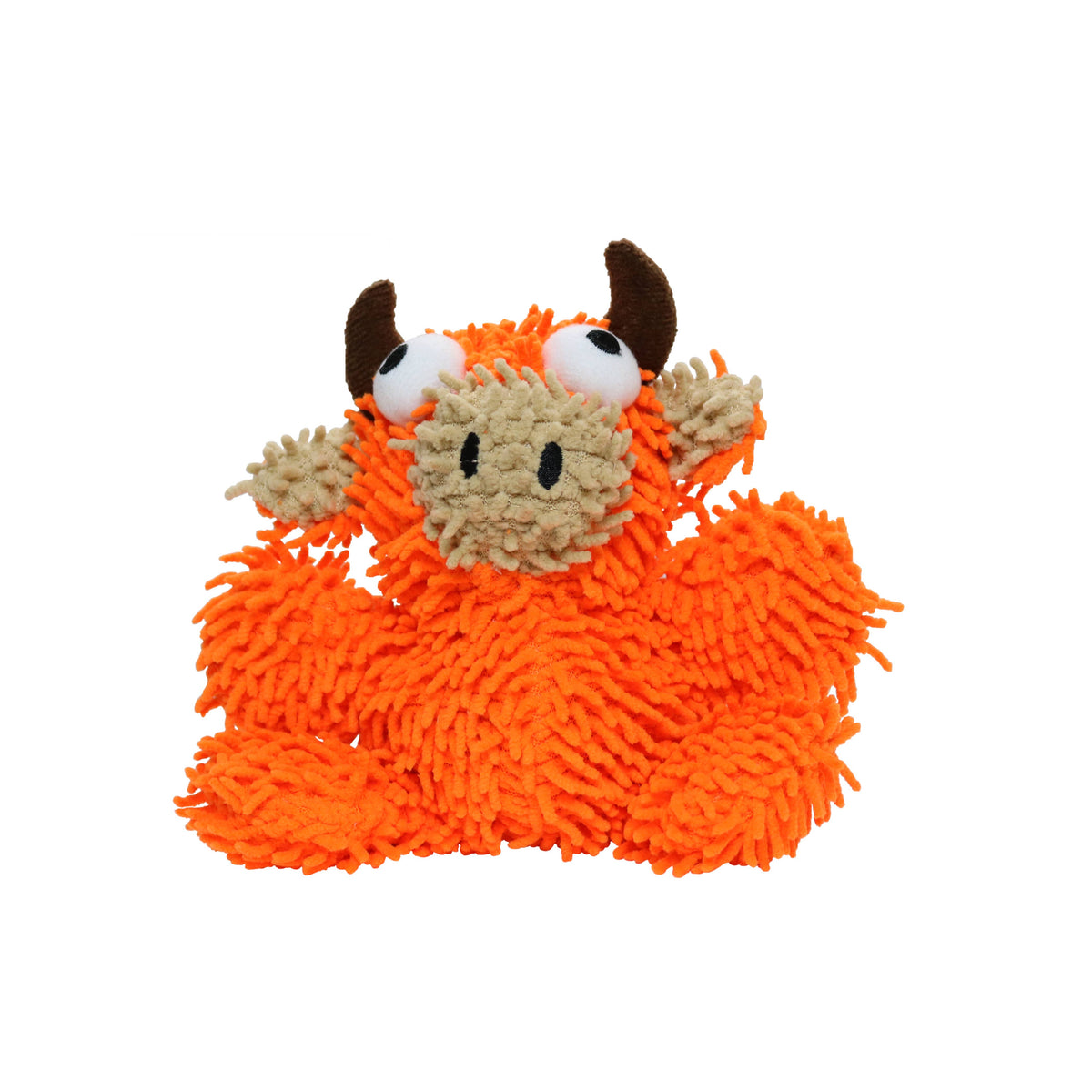 Mighty Jr Microfiber Ball Bull - Orange, Squeaky Dog Toy by Mighty - dog toy