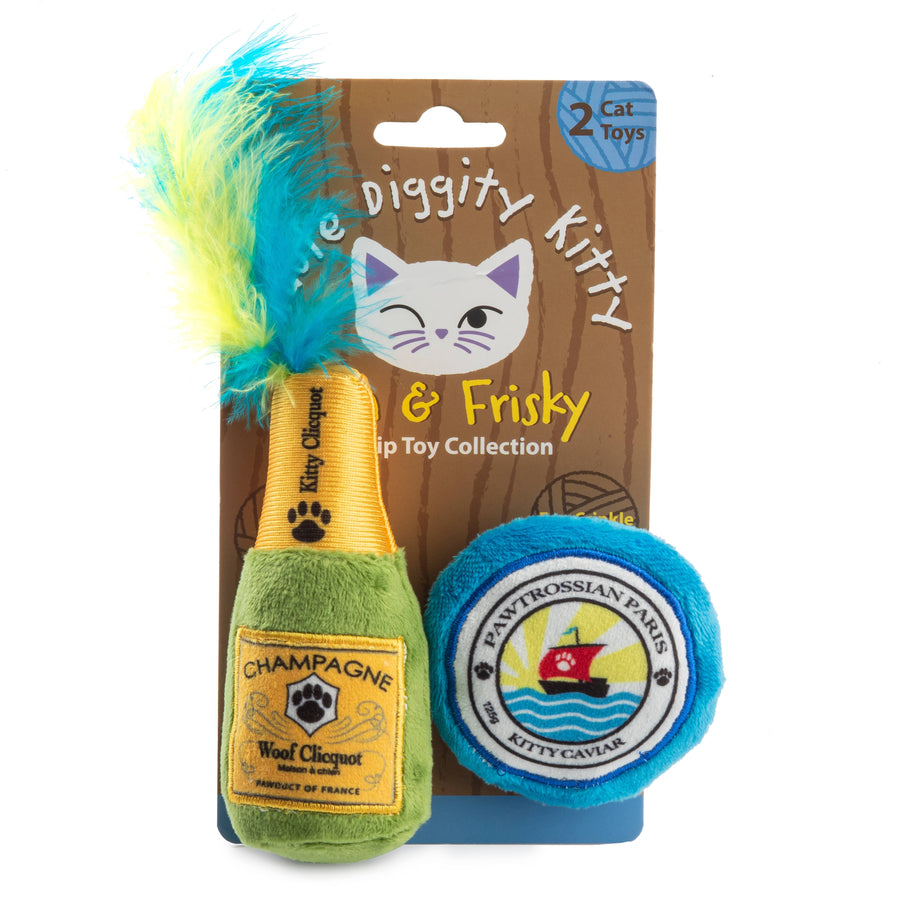 Haute Diggity Dog Kitty Clicquot Catnip Cat Toy with Feathers by Haute Diggity Dog - dog toy
