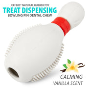 Jeffers Bowling Pin Natural Rubber Treat Dispensing Dental Chew Toy for Dogs
