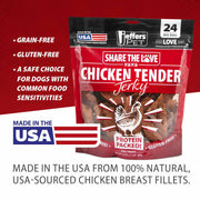 Jeffers High Protein Chicken Jerky Dog Treats, 24 oz - 100% Natural, Grain-free, Gluten-free, Made in USA