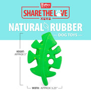 Jeffers Leaf Shaped Natural Rubber Dog Chew Toy with Dental Benefits and Vanilla Scent for Medium Chewers