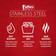 Jeffers Low Profile Stainless Steel Double Diner Pet Bowls