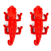 Jeffers Red Chameleon Natural Eco-Friendly Rubber Dental Dog Chew Toy for Medium Chewers