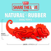 Jeffers Red Chameleon Natural Eco-Friendly Rubber Dental Dog Chew Toy for Medium Chewers