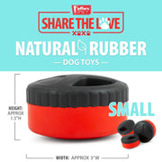 Jeffers Red Hockey Puck Natural Rubber Treat Dispensing Dental Dog Chew Toy