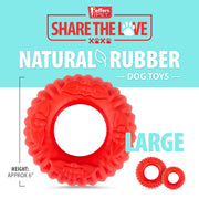 Jeffers Red Virgo Tugger Natural Rubber Dog Dental Chew Toy for Interactive or Solo Play