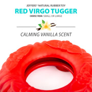 Jeffers Red Virgo Tugger Natural Rubber Dog Dental Chew Toy for Interactive or Solo Play