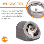 K&H Pet Products Thermo-Pet Cave Heated Cat Bed – Plush Cat Cave & Tunnel for Cats and Small Dogs - Pristine Pet Supply
