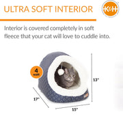 K&H Pet Products Thermo-Pet Cave Heated Cat Bed – Plush Cat Cave & Tunnel for Cats and Small Dogs - Pristine Pet Supply