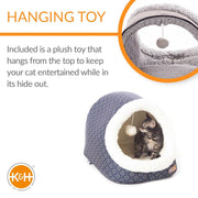 K&H Pet Products Thermo-Pet Cave Heated Cat Bed – Plush Cat Cave & Tunnel for Cats and Small Dogs - Pristine Pet Supply